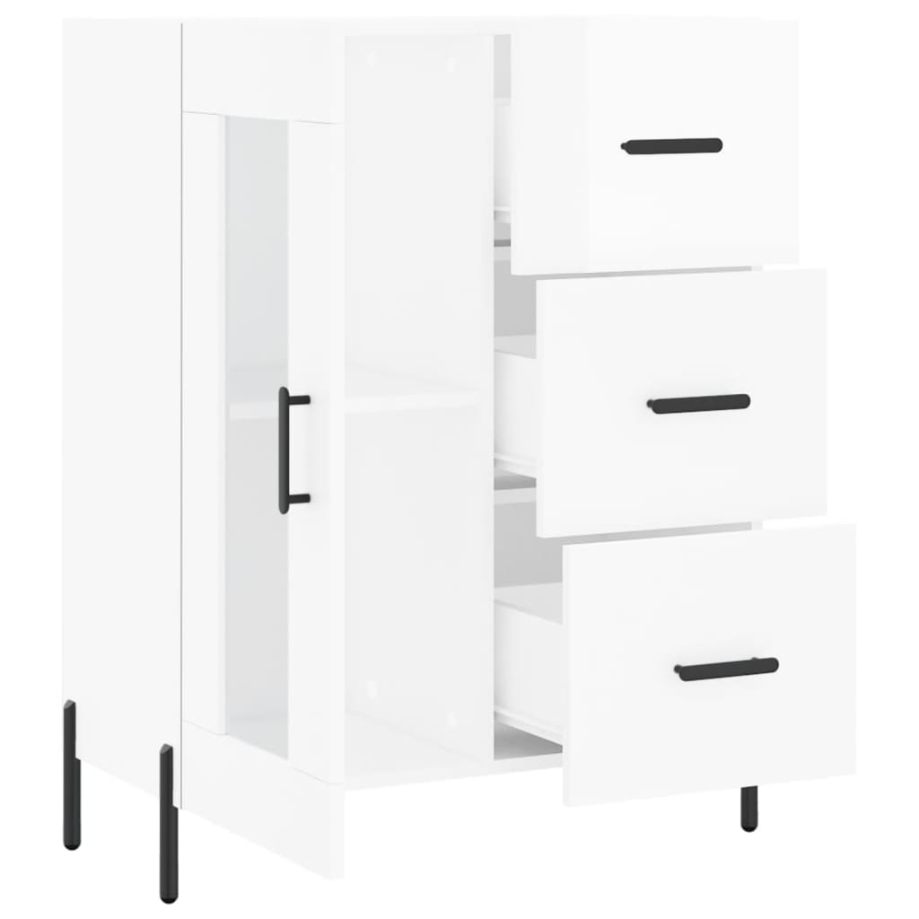 Příborník Bílý S Vysokým Leskem 69,5X34X90 Cm Kompozitní Dřevo
