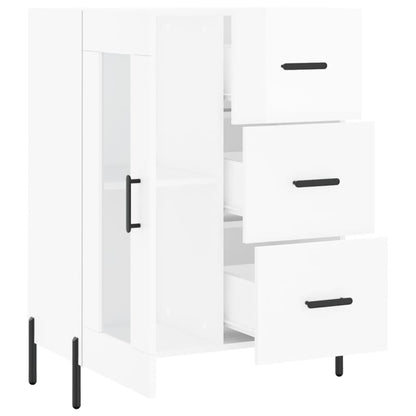 Příborník Bílý S Vysokým Leskem 69,5X34X90 Cm Kompozitní Dřevo