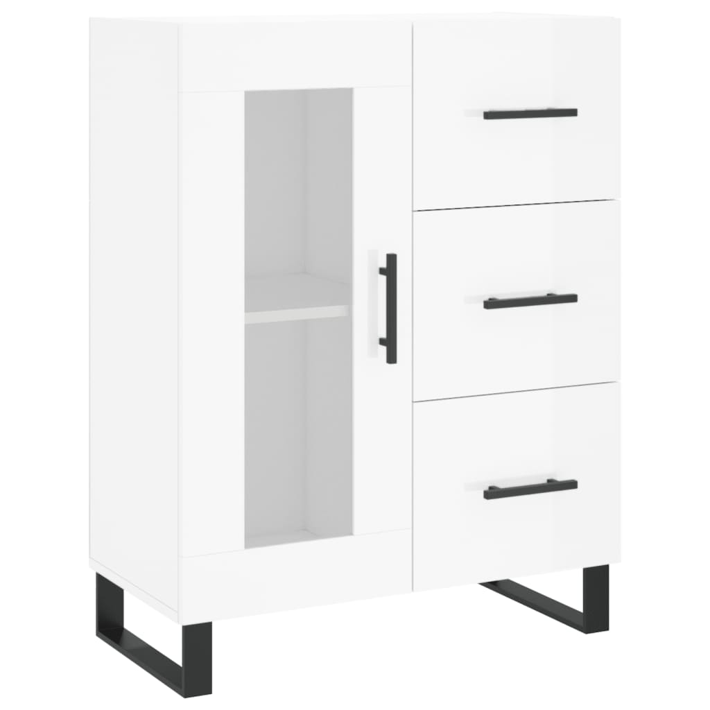 Příborník Bílý S Vysokým Leskem 69,5X34X90 Cm Kompozitní Dřevo
