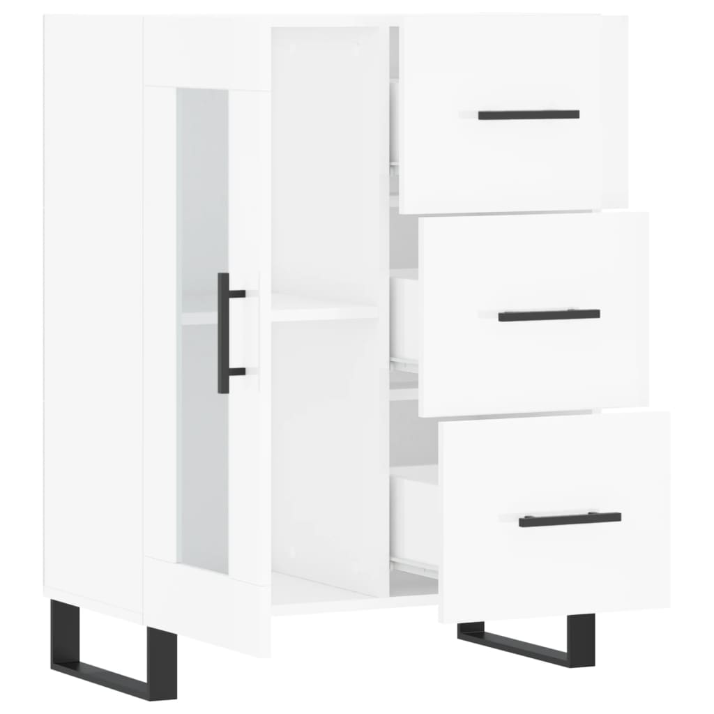 Příborník Bílý S Vysokým Leskem 69,5X34X90 Cm Kompozitní Dřevo