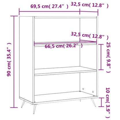 Knihovna Betonově Šedá 69,5 X 32,5 X 90 Cm Kompozitní Dřevo