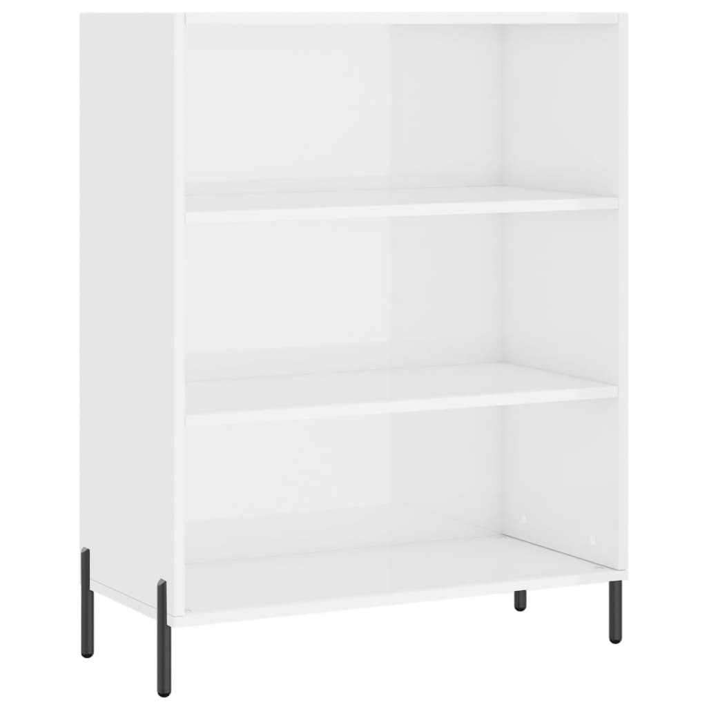 Policová Skříňka Lesklá Bílá 69,5X32,5X90 Cm Kompozitní Dřevo