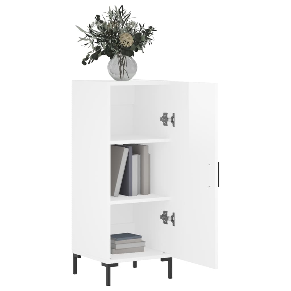 Příborník Bílý S Vysokým Leskem 34,5X34X90 Cm Kompozitní Dřevo