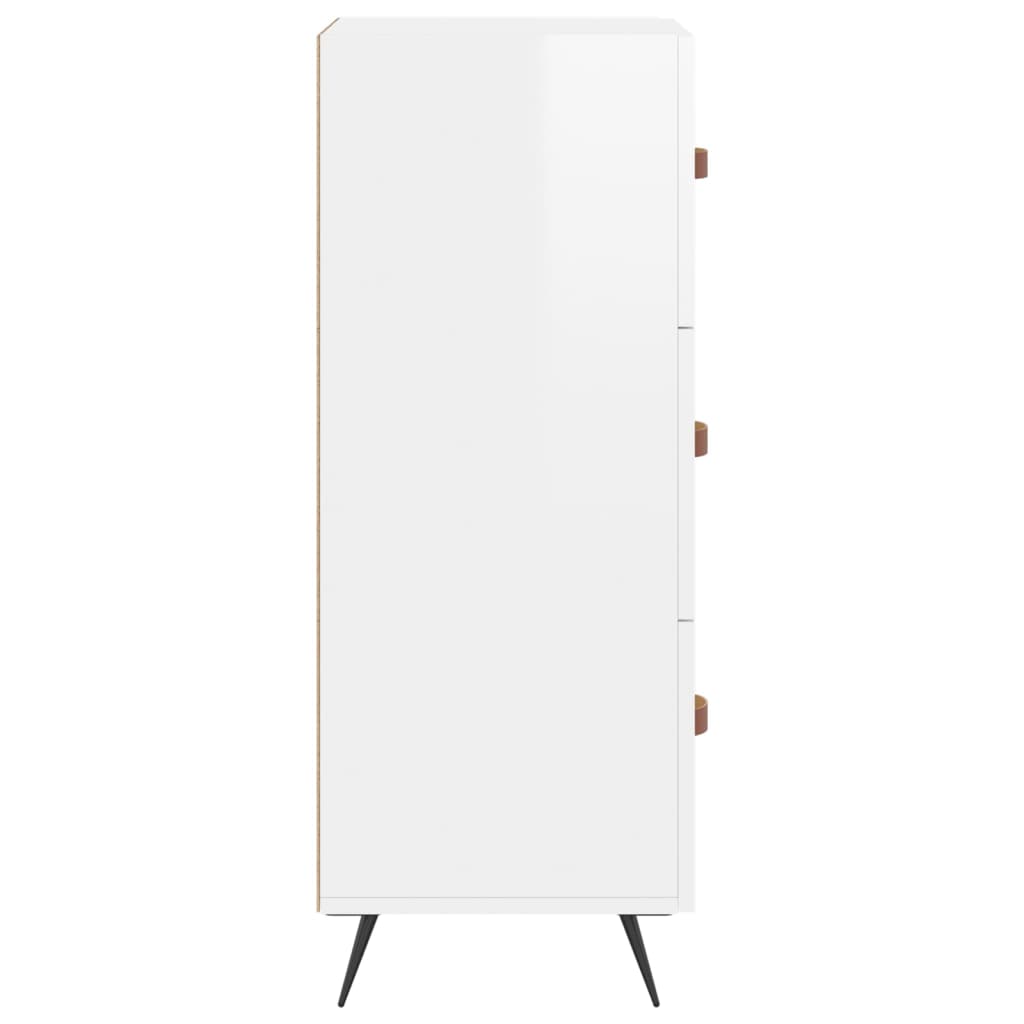 Příborník Bílý S Vysokým Leskem 34,5X34X90 Cm Kompozitní Dřevo