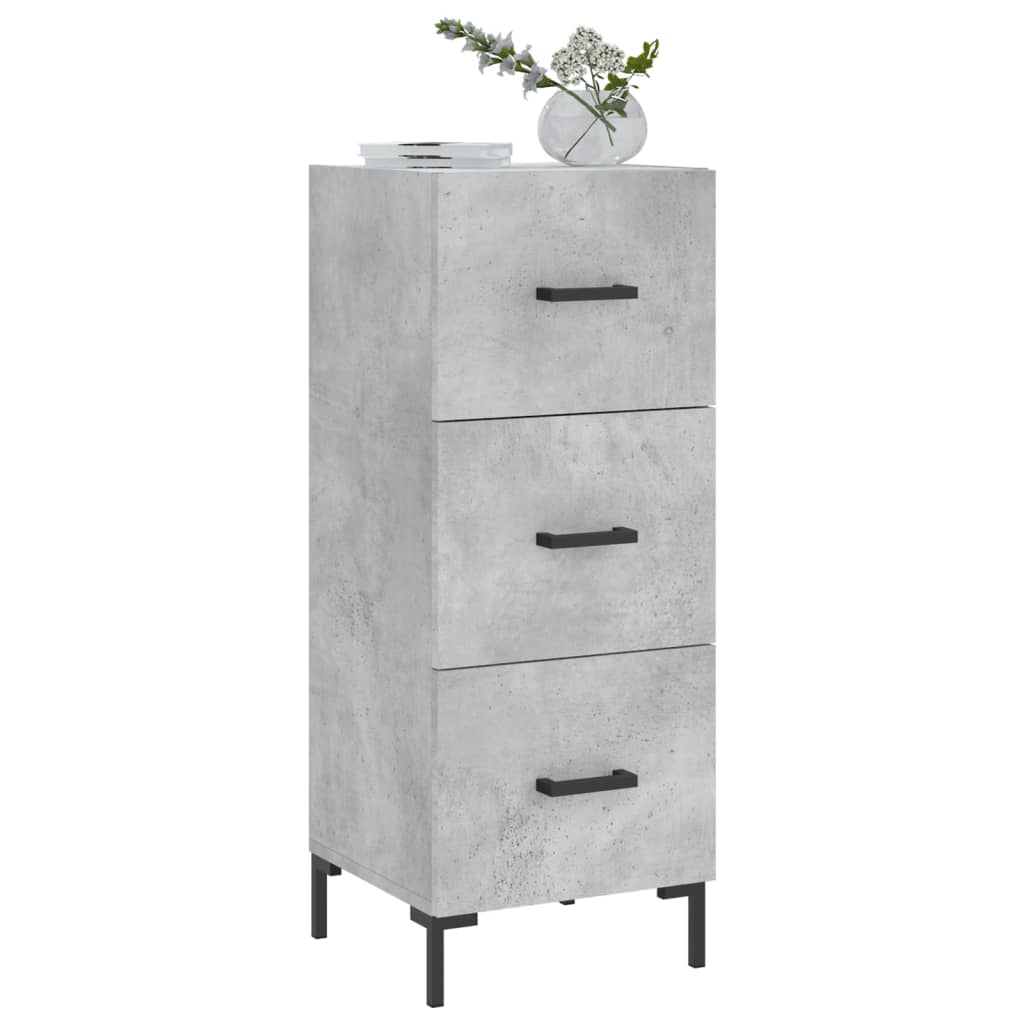 Příborník Betonově Šedý 34,5 X 34 X 90 Cm Kompozitní Dřevo