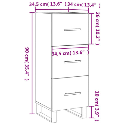 Příborník Bílý S Vysokým Leskem 34,5X34X90 Cm Kompozitní Dřevo