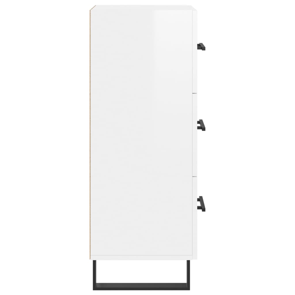 Příborník Bílý S Vysokým Leskem 34,5X34X90 Cm Kompozitní Dřevo