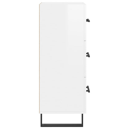 Příborník Bílý S Vysokým Leskem 34,5X34X90 Cm Kompozitní Dřevo