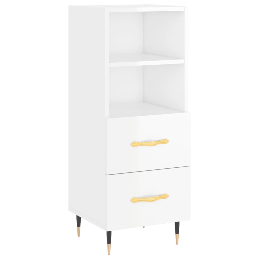 Příborník Bílý S Vysokým Leskem 34,5X34X90 Cm Kompozitní Dřevo
