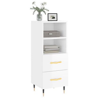 Příborník Bílý S Vysokým Leskem 34,5X34X90 Cm Kompozitní Dřevo