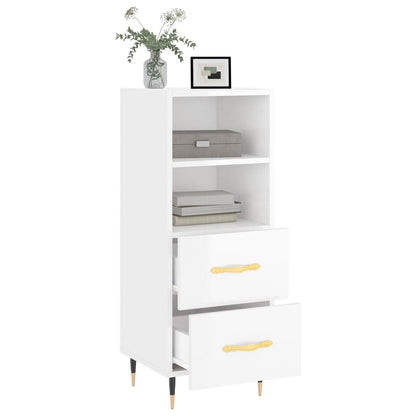 Příborník Bílý S Vysokým Leskem 34,5X34X90 Cm Kompozitní Dřevo