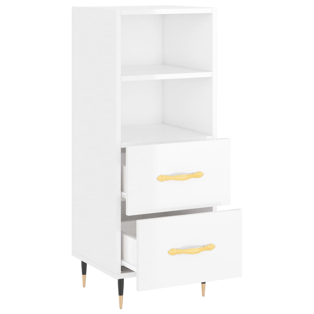 Příborník Bílý S Vysokým Leskem 34,5X34X90 Cm Kompozitní Dřevo