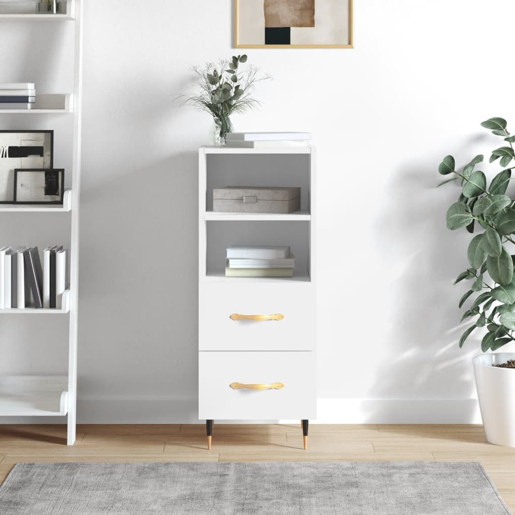 Příborník Bílý S Vysokým Leskem 34,5X34X90 Cm Kompozitní Dřevo