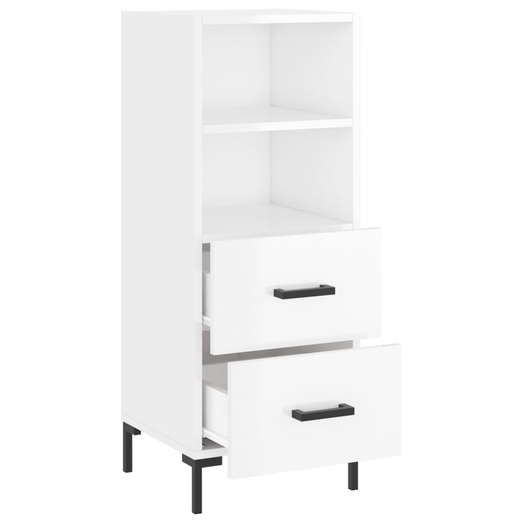 Příborník Bílý S Vysokým Leskem 34,5X34X90 Cm Kompozitní Dřevo