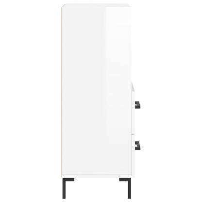 Příborník Bílý S Vysokým Leskem 34,5X34X90 Cm Kompozitní Dřevo