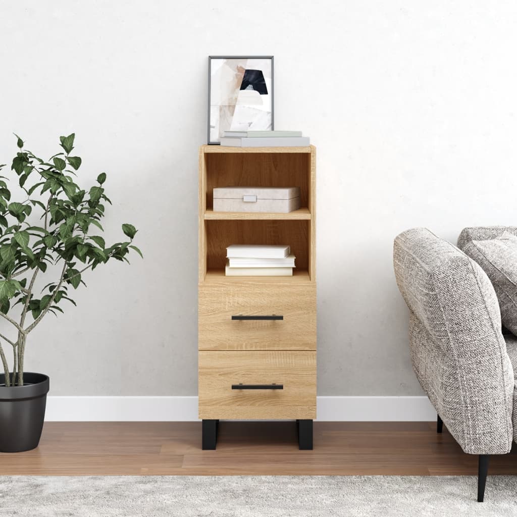 Příborník Černý 34,5 X 34 X 90 Cm Kompozitní Dřevo