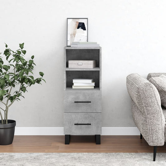 Příborník Betonově Šedý 34,5 X 34 X 90 Cm Kompozitní Dřevo