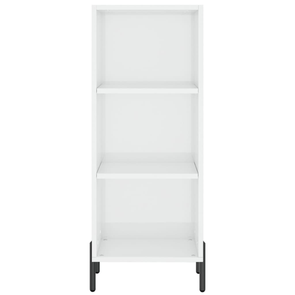 Příborník Bílý Vysoký Lesk 34,5 X 32,5 X 90 Cm Kompozitní Dřevo