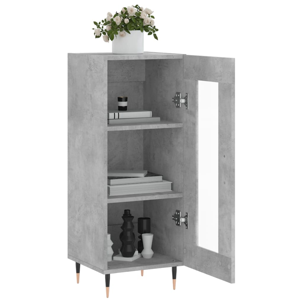 Příborník Betonově Šedý 34,5 X 34 X 90 Cm Kompozitní Dřevo