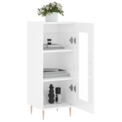 Příborník Bílý S Vysokým Leskem 34,5X34X90 Cm Kompozitní Dřevo