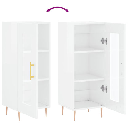 Příborník Bílý S Vysokým Leskem 34,5X34X90 Cm Kompozitní Dřevo