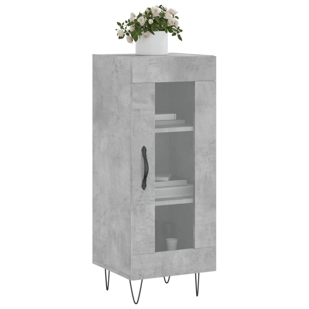 Příborník Betonově Šedý 34,5 X 34 X 90 Cm Kompozitní Dřevo