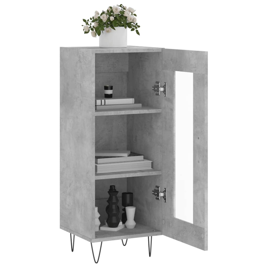 Příborník Betonově Šedý 34,5 X 34 X 90 Cm Kompozitní Dřevo