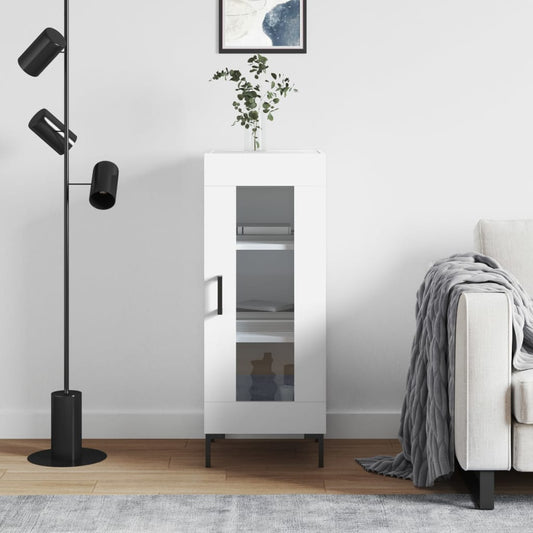 Příborník Bílý 34,5 X 34 X 90 Cm Kompozitní Dřevo