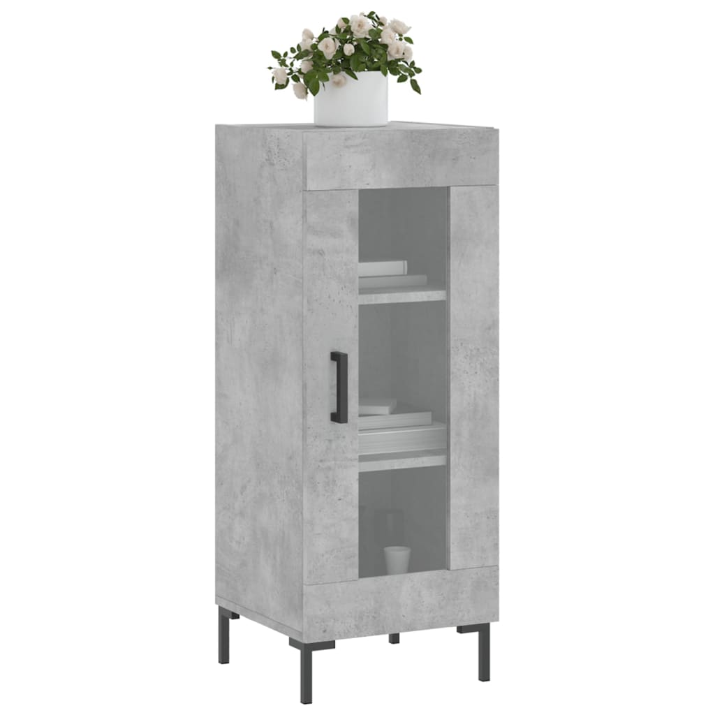 Příborník Betonově Šedý 34,5 X 34 X 90 Cm Kompozitní Dřevo
