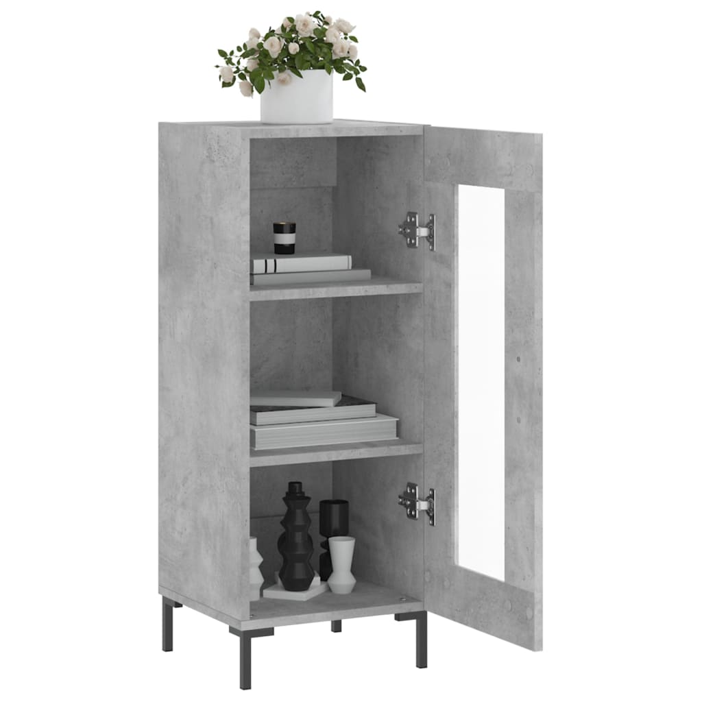 Příborník Betonově Šedý 34,5 X 34 X 90 Cm Kompozitní Dřevo