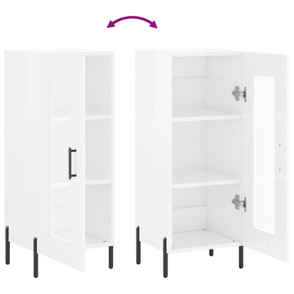 Příborník Bílý S Vysokým Leskem 34,5X34X90 Cm Kompozitní Dřevo