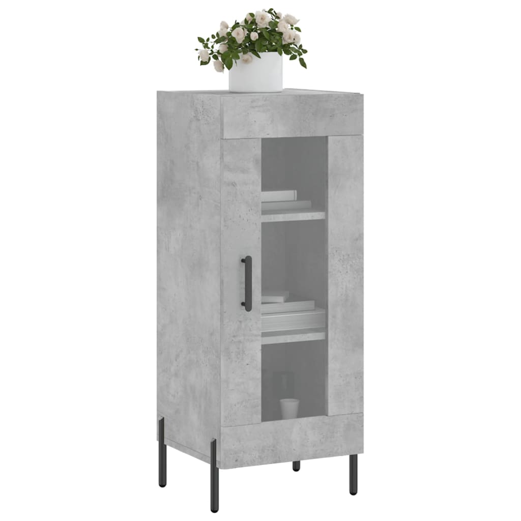 Příborník Betonově Šedý 34,5 X 34 X 90 Cm Kompozitní Dřevo