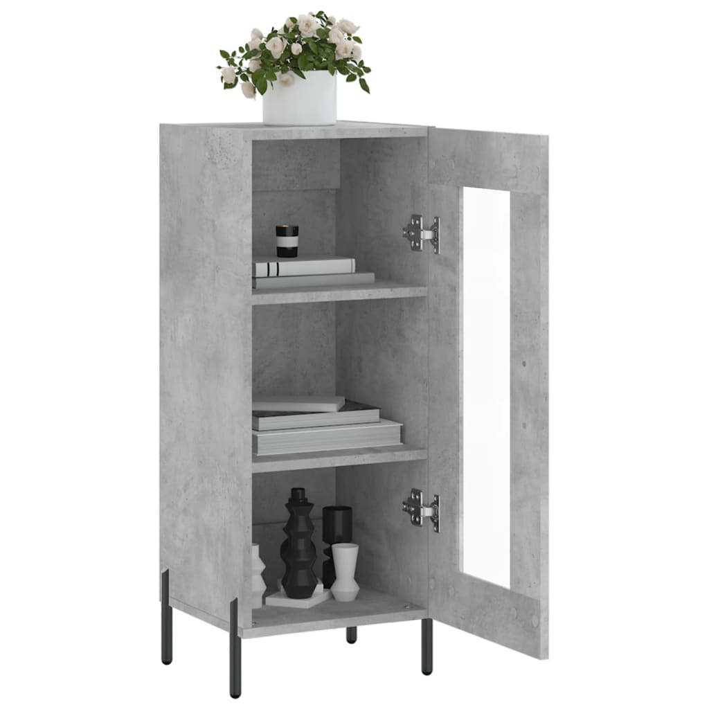 Příborník Betonově Šedý 34,5 X 34 X 90 Cm Kompozitní Dřevo