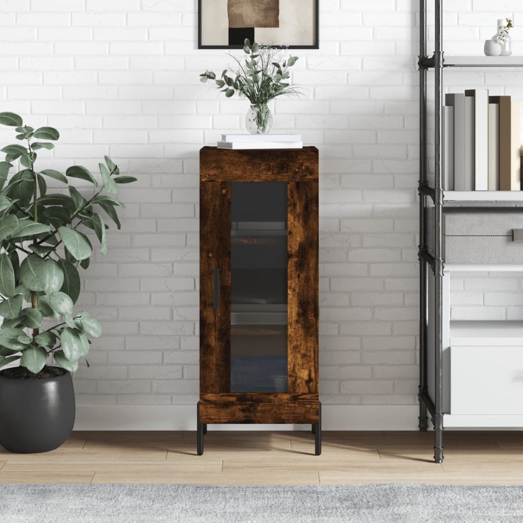 Příborník Bílý S Vysokým Leskem 34,5X34X90 Cm Kompozitní Dřevo