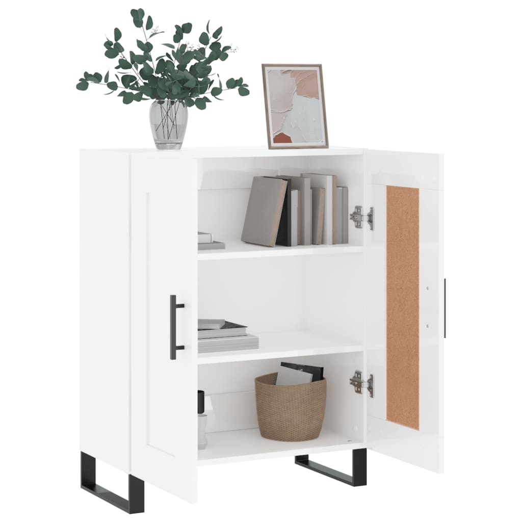 Příborník Bílý S Vysokým Leskem 69,5X34X90 Cm Kompozitní Dřevo