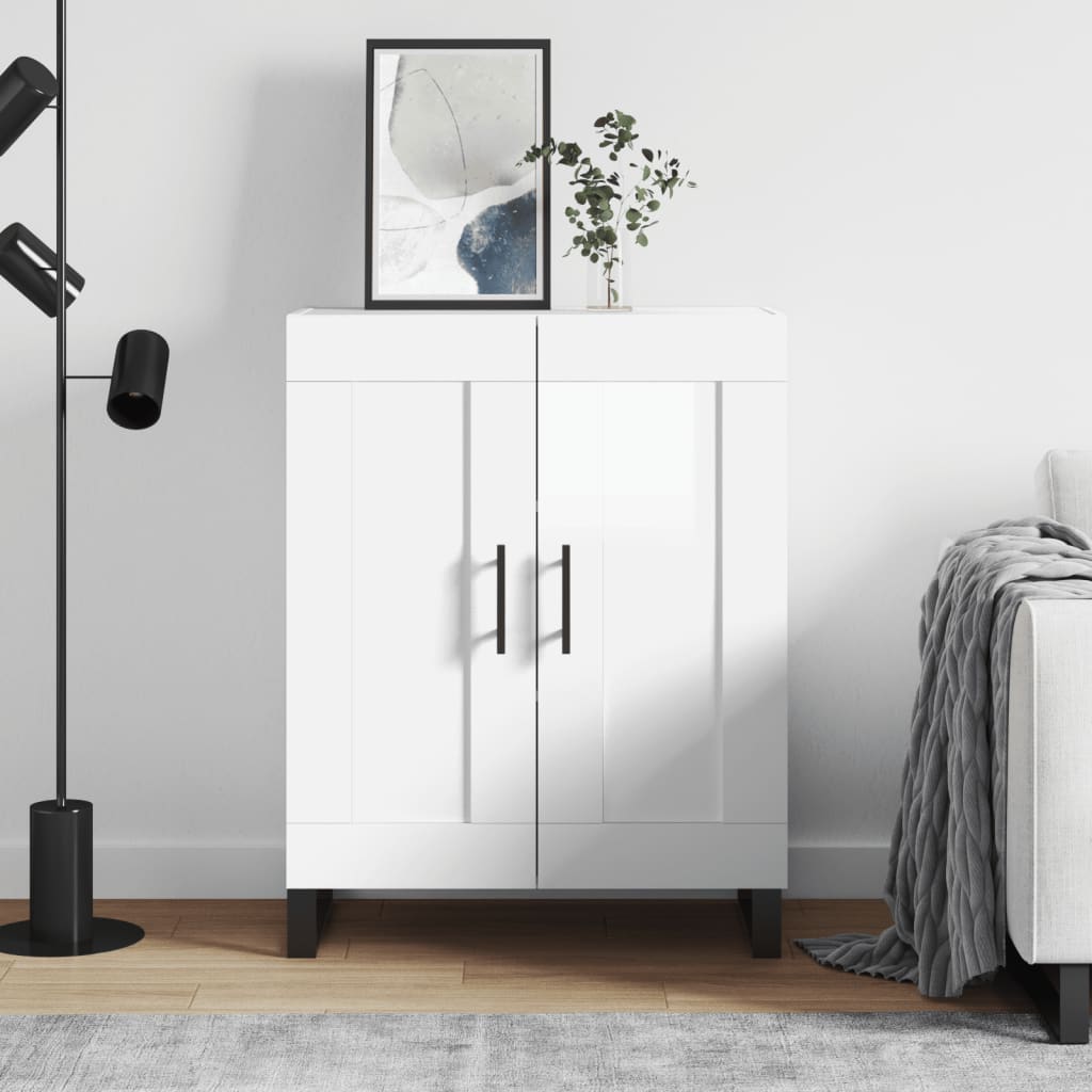 Příborník Bílý S Vysokým Leskem 69,5X34X90 Cm Kompozitní Dřevo