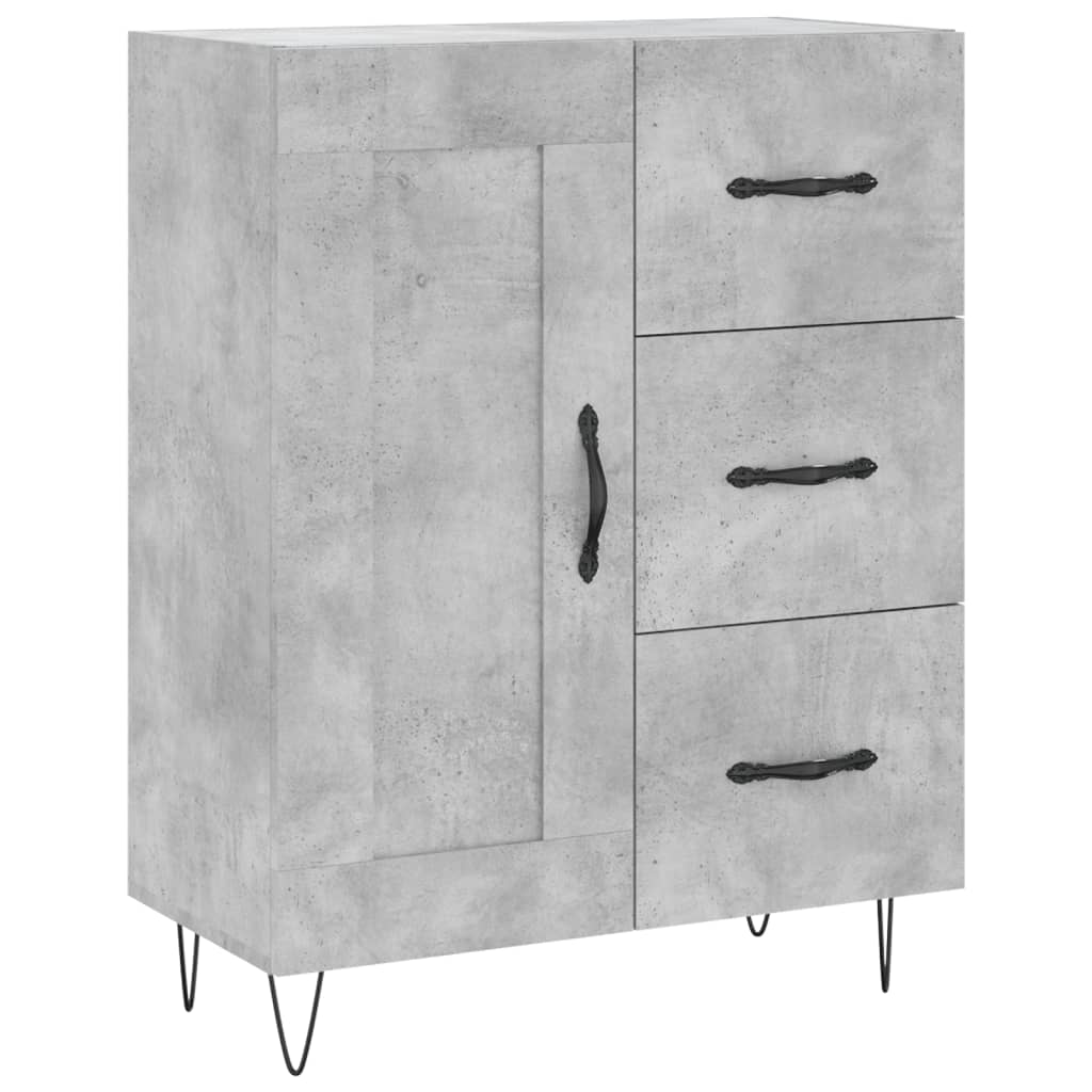 Příborník Betonově Šedý 69,5 X 34 X 90 Cm Kompozitní Dřevo