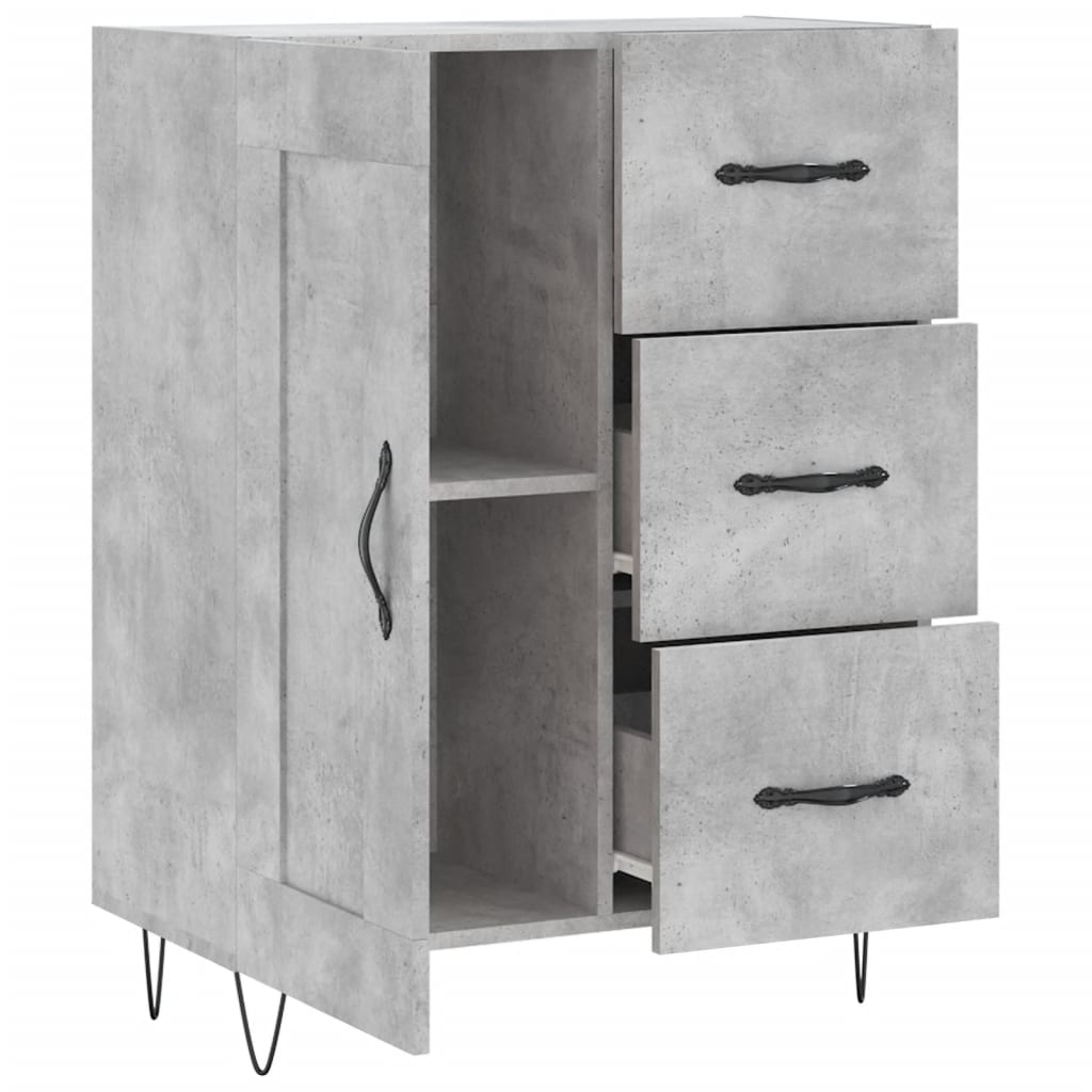 Příborník Betonově Šedý 69,5 X 34 X 90 Cm Kompozitní Dřevo
