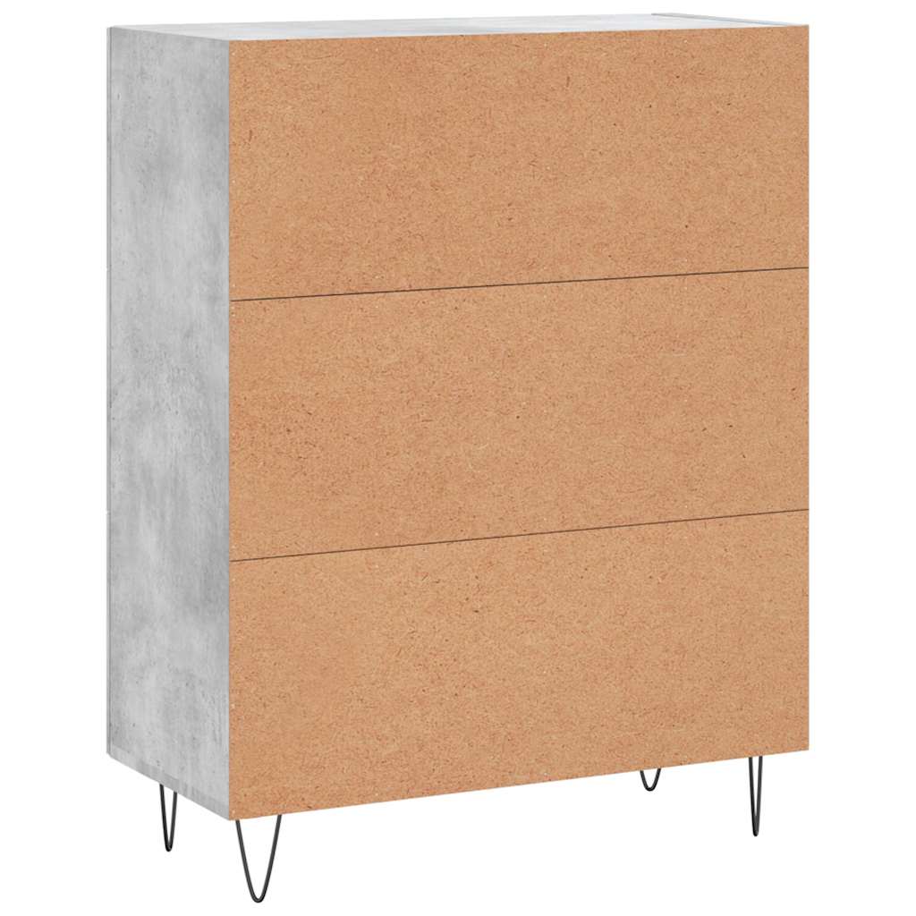 Příborník Betonově Šedý 69,5 X 34 X 90 Cm Kompozitní Dřevo