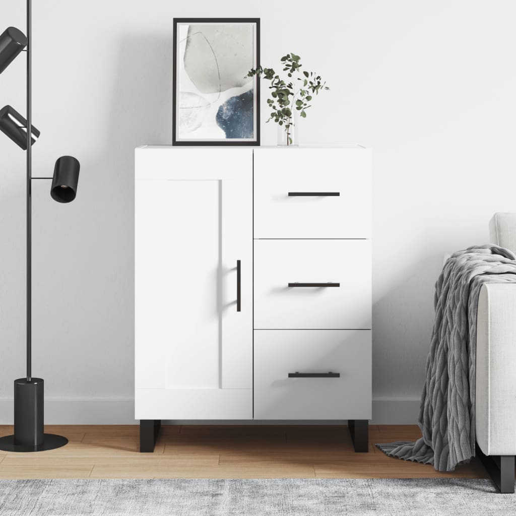 Příborník Bílý S Vysokým Leskem 69,5X34X90 Cm Kompozitní Dřevo