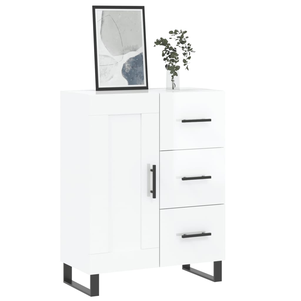 Příborník Bílý S Vysokým Leskem 69,5X34X90 Cm Kompozitní Dřevo