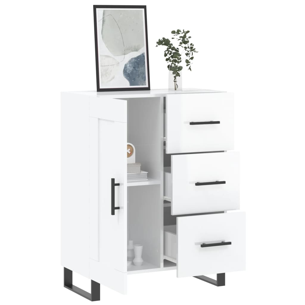 Příborník Bílý S Vysokým Leskem 69,5X34X90 Cm Kompozitní Dřevo