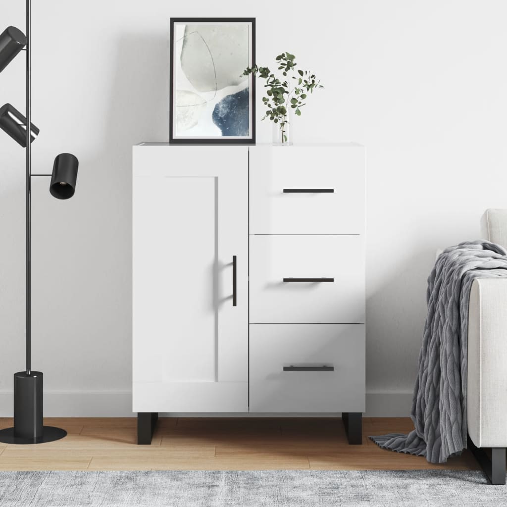 Příborník Černý 69,5 X 34 X 90 Cm Kompozitní Dřevo