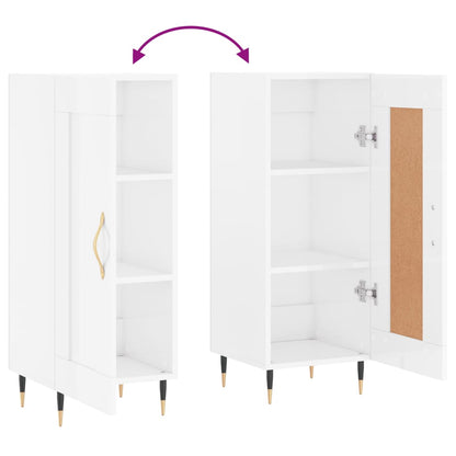 Příborník Bílý S Vysokým Leskem 34,5X34X90 Cm Kompozitní Dřevo