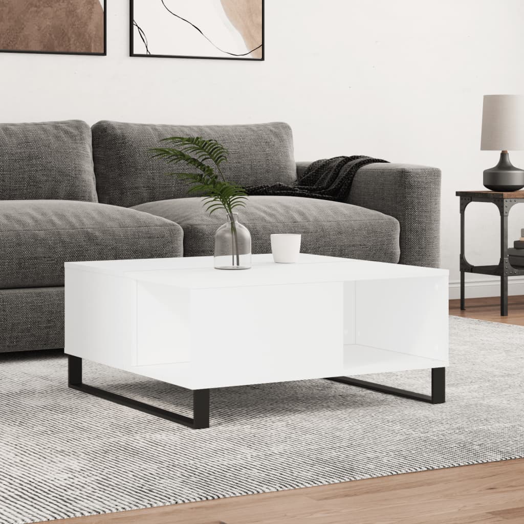Konferenční Stolek Bílý 80 X 80 X 36,5 Cm Kompozitní Dřevo