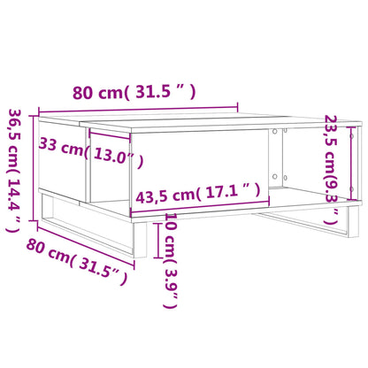 Konferenční Stolek Dub Sonoma 80X80X36,5 Cm Kompozitní Dřevo
