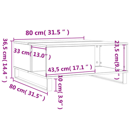 Konferenční Stolek Betonově Šedý 80X80X36,5 Cm Kompozitní Dřevo