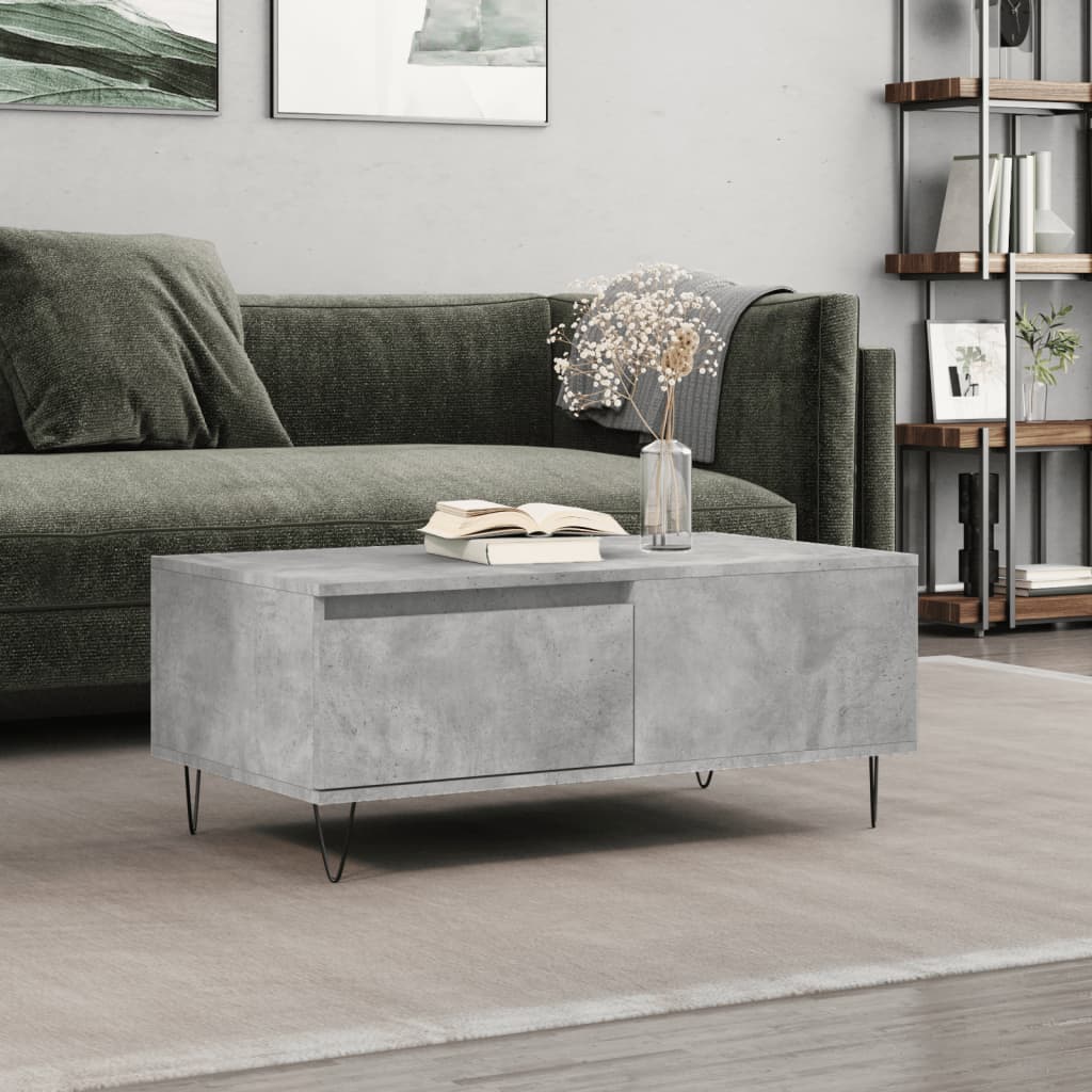 Konferenční Stolek Betonově Šedý 90X50X36,5 Cm Kompozitní Dřevo