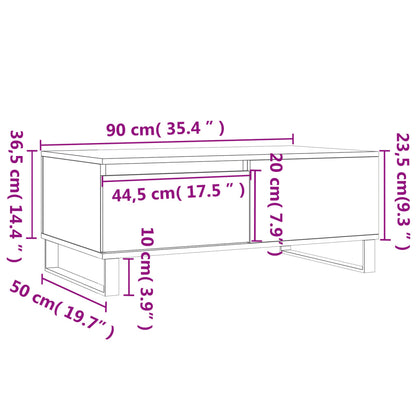 Konferenční Stolek Betonově Šedý 90X50X36,5 Cm Kompozitní Dřevo