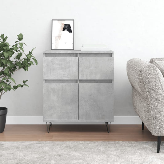 Příborník Betonově Šedý 60 X 35 X 70 Cm Kompozitní Dřevo